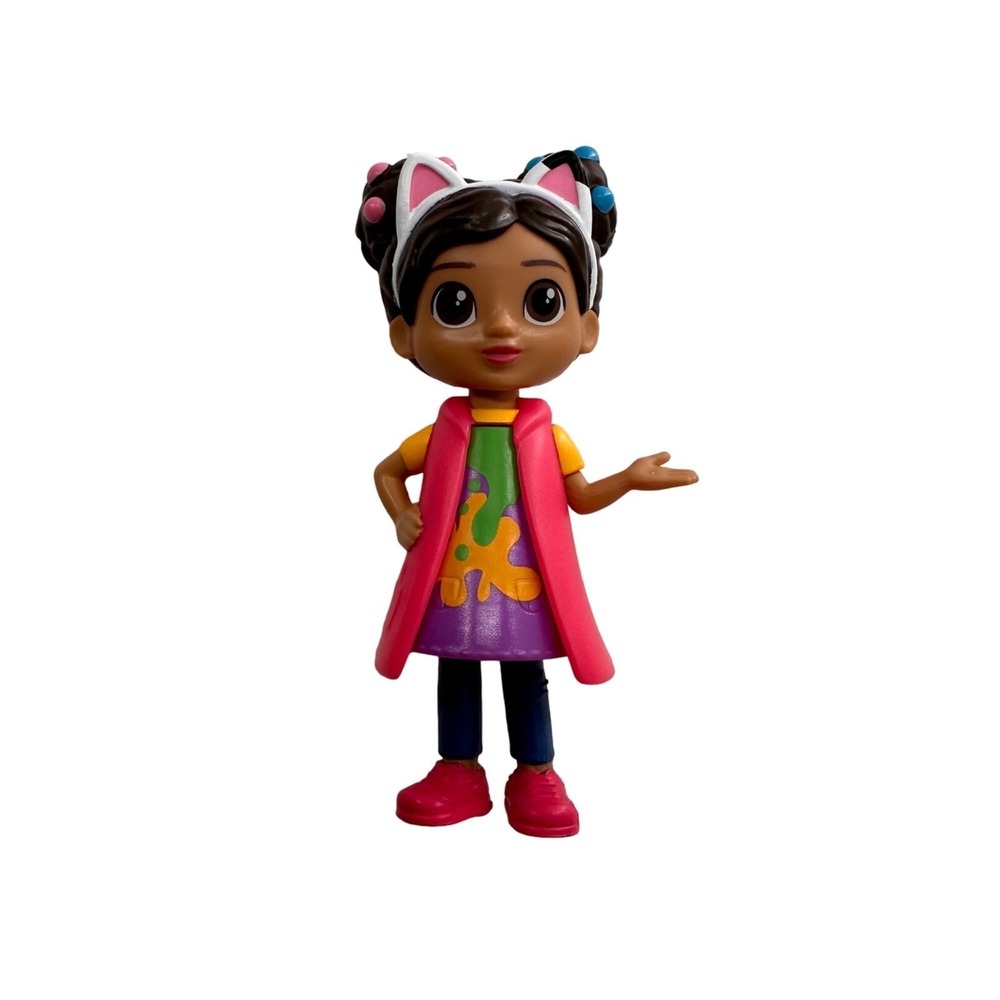 Gabbys Dollhouse Dreamworks 4.5" Doll Cat Ears Pink Vest figure Art Studio